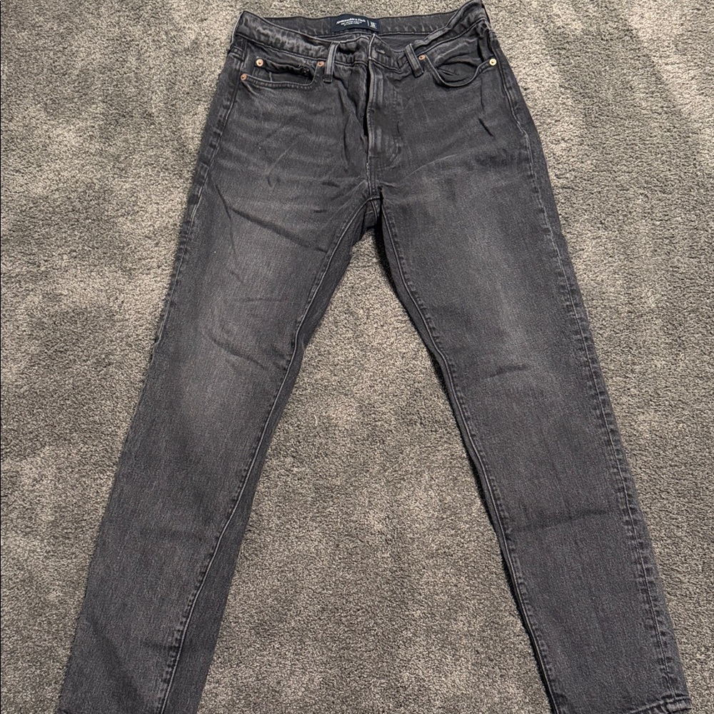 Abercrombie & Fitch Men's Charcoal Slim Jeans 32 34